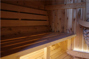 Inside of a Barrel Sauna