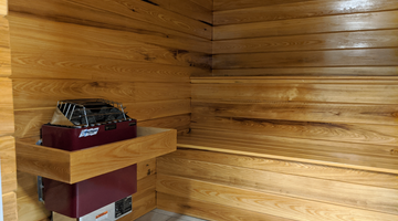 Indoor Sauna Room with Finlandia Sauna Heater