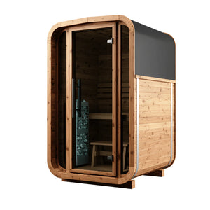 Thermory 2 Person Square Sauna No 45 DIY Kit Thermory 45FrontSideWeb.webp