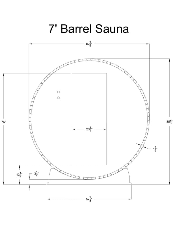 Almost Heaven Lewisburg 6 Person Classic Barrel Sauna Rustic Cedar,Onyx - Stained Southern Pine Almost Heaven Sauna Almost_Heaven_7ft_Barrel_Diameter_fecbd909-95ee-4188-bedb-c9a23efd5d3b.webp