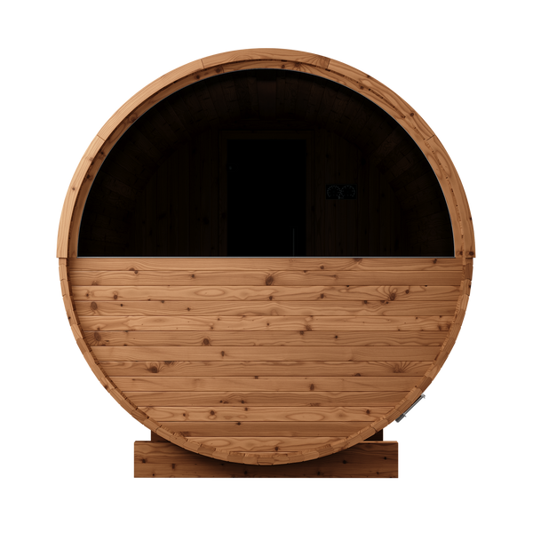 Thermory 6 Person Barrel Sauna No 82 DIY Kit with Terrace and Window