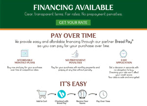 Advertisement for financing options with Bread Pay on a white background