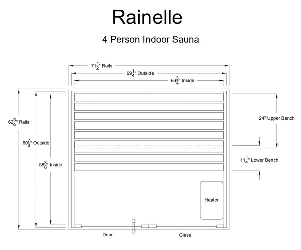 Almost Heaven Rainelle 4 Person Indoor Sauna Respite Series Rustic Cedar,Fir Almost Heaven Sauna RainelleLayoutDrawing_b800ea75-9c1e-421b-bc02-6712812dff29.webp