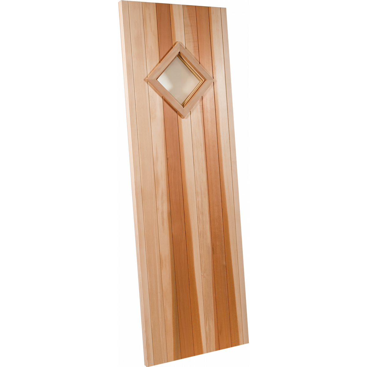 Finnish Sauna Builders Cedar Sauna Door 2' x 6'8" with Clear 9" Diamond