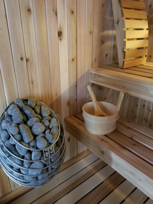 Indoor Sauna Room with HUUM electric sauna heater