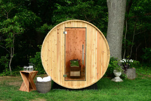 Thermory Saunas for Sale | Premium Barrel Sauna Kits by Finnish Sauna Builders