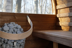 Barrel Sauna and Sauna Stove