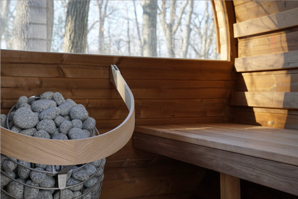 Barrel Sauna and Sauna Stove