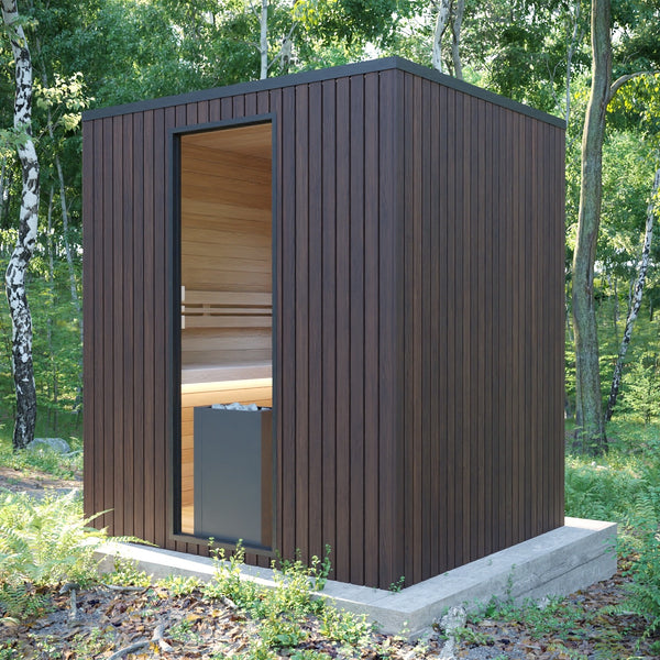 Tuli 4/6 person Outdoor Sauna by Finnish Sauna Builders 4 Person / No Tint / Standard Design,4 Person / No Tint / Bespoke Design Package with Personal Consultation and Custom Renderings,4 Person / Tinted Door and Rear Window / Standard Design,4 Person / Tinted Door and Rear Window / Bespoke Design Package with Personal Consultation and Custom Renderings,6 Person / No Tint / Standard Design,6 Person / No Tint / Bespoke Design Package with Personal Consultation and Custom Renderings,6 Person / Tinted Door and