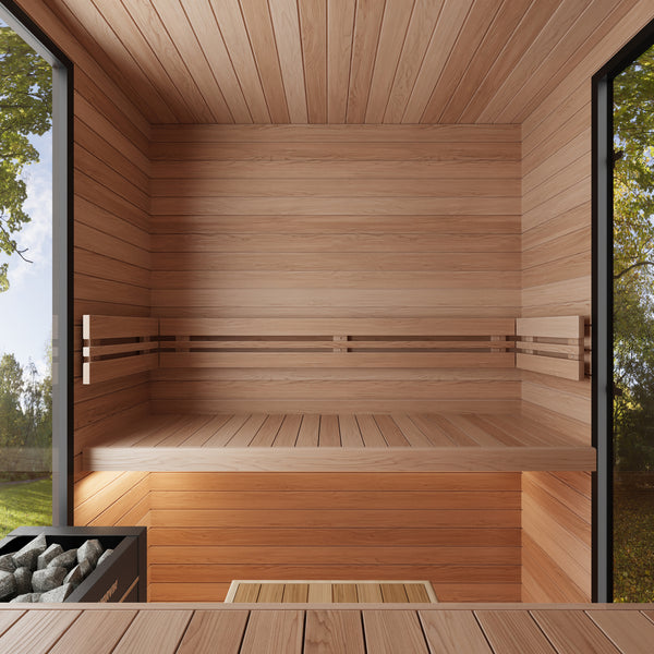 Tuli 4/6 person Outdoor Sauna by Finnish Sauna Builders 4 Person / No Tint / Standard Design,4 Person / No Tint / Bespoke Design Package with Personal Consultation and Custom Renderings,4 Person / Tinted Door and Rear Window / Standard Design,4 Person / Tinted Door and Rear Window / Bespoke Design Package with Personal Consultation and Custom Renderings,6 Person / No Tint / Standard Design,6 Person / No Tint / Bespoke Design Package with Personal Consultation and Custom Renderings,6 Person / Tinted Door and