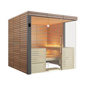 Harvia Lindea View Luxury 4-6 Person | Thermo Wood Reversible Sauna | With Virta 9KW Heater Thermo Wood Exterior and Light Lime Wood Interior,Thermo Wood Interior and Exterior Harvia 45-2.jpg