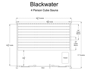 Almost Heaven BlackWater 4 Person Cube Sauna Rustic Red Cedar,Onyx Almost Heaven Sauna AHS_BLACKWATER_SAUNA_6.webp