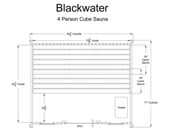 Almost Heaven BlackWater 4 Person Cube Sauna Rustic Red Cedar,Onyx Almost Heaven Sauna AHS_BLACKWATER_SAUNA_6.webp