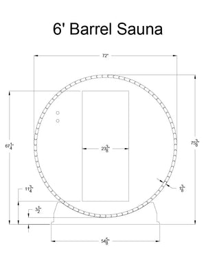 Almost Heaven Audra 4 Person Canopy Barrel Sauna Rustic Cedar,Onyx - Stained Southern Pine Almost Heaven Sauna Almost_Heaven_6ft_Barrel_Measurements_acd72b8f-d931-4428-8ccd-cb461d502753.webp