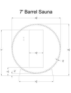 Almost Heaven Sauna Seneca 6 Person Classic Barrel Sauna Rustic Cedar,Onyx - Stained Southern Pine Almost Heaven Sauna Almost_Heaven_7ft_Barrel_Diameter.webp