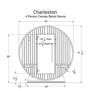 Almost Heaven Charleston 4 Person Canopy Barrel Sauna - photo 8