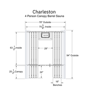Almost Heaven Charleston 4 Person Canopy Barrel Sauna - photo 9