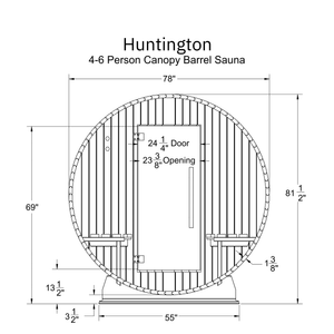 Almost Heaven Huntington 6 Person Canopy Barrel Sauna - photo 7