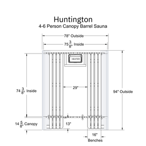 Almost Heaven Huntington 6 Person Canopy Barrel Sauna - photo 8