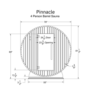 Almost Heaven Pinnacle 4 Person Classic Barrel Sauna - photo 8