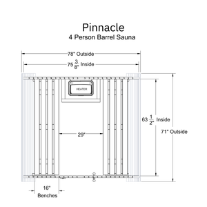 Almost Heaven Pinnacle 4 Person Classic Barrel Sauna - photo 9