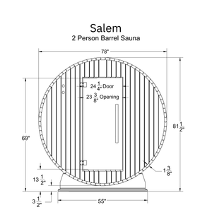 Almost Heaven Salem 2 Person Classic Barrel Sauna - photo 7