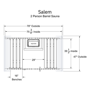 Almost Heaven Salem 2 Person Classic Barrel Sauna - photo 8