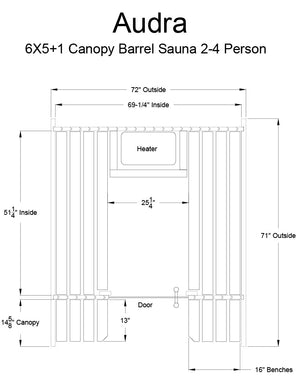 Almost Heaven Audra 4 Person Canopy Barrel Sauna Rustic Cedar,Onyx - Stained Southern Pine Almost Heaven Sauna AudraLayoutDrawing_14a7df41-b13f-4641-9a0f-3cd2dcecb763.webp