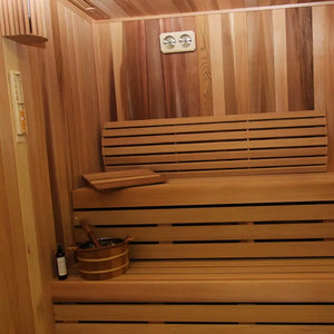 Custom Indoor Sauna Room - 3' x 4' x 8' - Finnish Sauna Builders Western Red Cedar / No Accessories / No Heater,Western Red Cedar / No Accessories / Harvia KIP45W 4.5KW WiFi with Heater Stones,Western Red Cedar / No Accessories / HUUM Cliff Mini 3.5KW WiFi with Heater Stones and Railing,Western Red Cedar / Bench Skirting / No Heater,Western Red Cedar / Bench Skirting / Harvia KIP45W 4.5KW WiFi with Heater Stones,Western Red Cedar / Bench Skirting / HUUM Cliff Mini 3.5KW WiFi with Heater Stones and Railing,W
