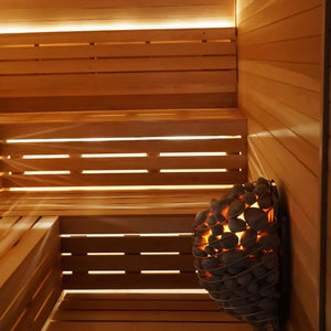 Custom Indoor Sauna Room - 3' x 4' x 8' - Finnish Sauna Builders Western Red Cedar / No Accessories / No Heater,Western Red Cedar / No Accessories / Harvia KIP45W 4.5KW WiFi with Heater Stones,Western Red Cedar / No Accessories / HUUM Cliff Mini 3.5KW WiFi with Heater Stones and Railing,Western Red Cedar / Bench Skirting / No Heater,Western Red Cedar / Bench Skirting / Harvia KIP45W 4.5KW WiFi with Heater Stones,Western Red Cedar / Bench Skirting / HUUM Cliff Mini 3.5KW WiFi with Heater Stones and Railing,W