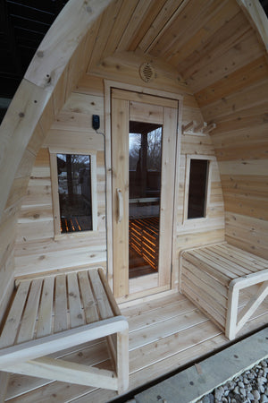 Finnish Sauna Builders Pod Sauna Knotty White Cedar / 7 ft Wide x 7 ft High x 6 ft Long,Knotty White Cedar / 7 ft Wide x 7 ft High x 7 ft Long,Knotty White Cedar / 7 ft Wide x 7 ft High x 8 ft Long,Knotty White Cedar / 7 ft Wide x 7 ft High x 9 ft Long,Knotty White Cedar / 7 ft Wide x 7 ft High x 10 ft Long,Knotty Red Cedar / 7 ft Wide x 7 ft High x 6 ft Long,Knotty Red Cedar / 7 ft Wide x 7 ft High x 7 ft Long,Knotty Red Cedar / 7 ft Wide x 7 ft High x 8 ft Long,Knotty Red Cedar / 7 ft Wide x 7 ft High x 9