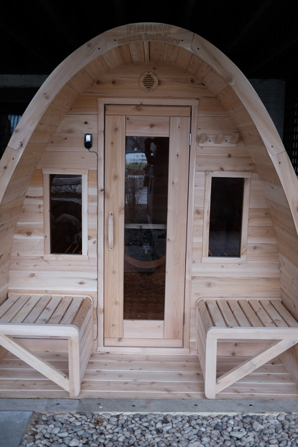 Finnish Sauna Builders Pod Sauna Pine / 7 ft Wide x 7 ft High x 6 ft Long,Pine / 7 ft Wide x 7 ft High x 7 ft Long,Pine / 7 ft Wide x 7 ft High x 8 ft Long,Pine / 7 ft Wide x 7 ft High x 9 ft Long,Pine / 7 ft Wide x 7 ft High x 10 ft Long,Knotty White Cedar / 7 ft Wide x 7 ft High x 6 ft Long,Knotty White Cedar / 7 ft Wide x 7 ft High x 7 ft Long,Knotty White Cedar / 7 ft Wide x 7 ft High x 8 ft Long,Knotty White Cedar / 7 ft Wide x 7 ft High x 9 ft Long,Knotty White Cedar / 7 ft Wide x 7 ft High x 10 ft Lo