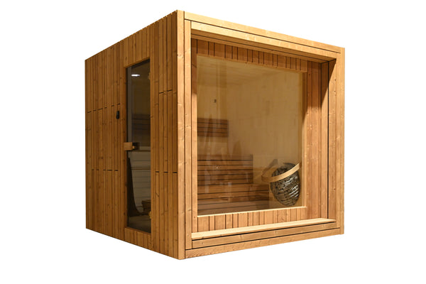 Thermory 6 Person Custom Aria Sauna with LED Lighting - Fully Assembled Thermally Modified Spruce Thermory DSC_4104a.jpg