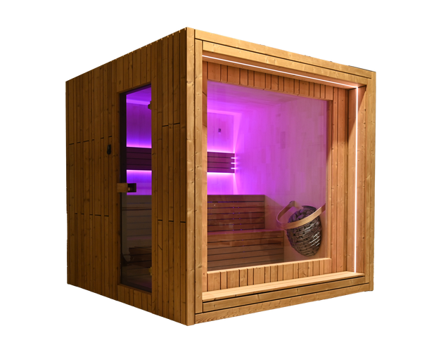Thermory 6 Person Custom Aria Sauna with LED Lighting - Fully Assembled