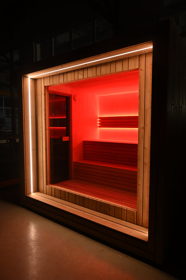 Thermory 6 Person Custom Aria Sauna with LED Lighting - Fully Assembled Thermally Modified Spruce Thermory DSC_4127.jpg