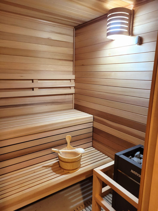 Finlandia Sauna 9' x 11' x 7' Pre-Cut Sauna Kit Standard Option / 7 Foot Tall / No Backrest,Standard Option / 7 Foot Tall / Backrest + $471.90,Standard Option / 7 Foot Tall / Backrest & Skirts + $2229.00,Standard Option / 8 Foot Tall + $567.60 / No Backrest,Standard Option / 8 Foot Tall + $567.60 / Backrest + $471.90,Standard Option / 8 Foot Tall + $567.60 / Backrest & Skirts + $2229.00,Custom Layout + $500.00 / 7 Foot Tall / No Backrest,Custom Layout + $500.00 / 7 Foot Tall / Backrest + $471.90,Custom Layo