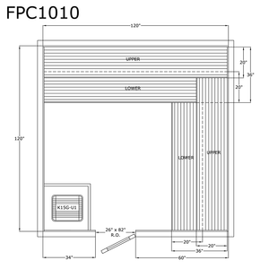 Finlandia Sauna 10' x 10' x 7' Pre-Cut Sauna Kit Standard Option / 7 Foot Tall / No Backrest,Standard Option / 7 Foot Tall / Backrest + $429.00,Standard Option / 8 Foot Tall + $567.60 / No Backrest,Standard Option / 8 Foot Tall + $567.60 / Backrest + $429.00 Finlandia Sauna FPC1010.png