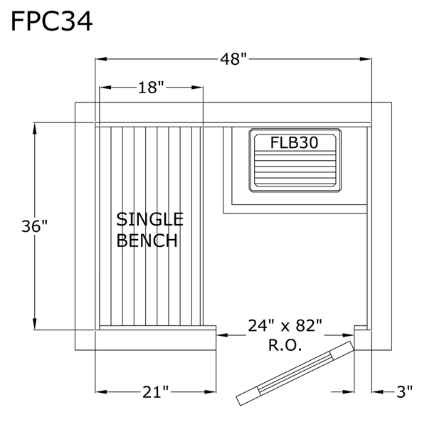 Finlandia Sauna 3' x 4' x 7' Pre-Cut Sauna Kit Standard Option / 7 Foot Tall / No Backrest,Standard Option / 7 Foot Tall / Backrest + $171.60,Standard Option / 8 Foot Tall + $198.66 / No Backrest,Standard Option / 8 Foot Tall + $198.66 / Backrest + $171.60 Finlandia Sauna FPC34.png