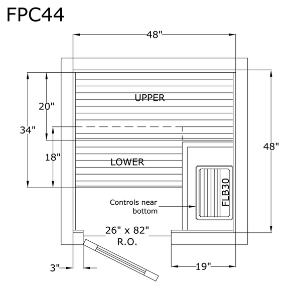 Finlandia Sauna 4' x 4' x 7' Pre-Cut Sauna Kit Standard Option / 7 Foot Tall / No Backrest,Standard Option / 7 Foot Tall / Backrest + $171.60,Standard Option / 8 Foot Tall + $227.04 / No Backrest,Standard Option / 8 Foot Tall + $227.04 / Backrest + $171.60 Finlandia Sauna FPC44.png