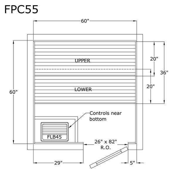 Finlandia Sauna 5' x 5' x 7' Pre-Cut Sauna Kit Standard Option / 7 Foot Tall / No Backrest,Standard Option / 7 Foot Tall / Backrest - $214.50,Standard Option / 7 Foot Tall / Backrest & Skirts + $814.50,Standard Option / 8 Foot Tall - $283.80 / No Backrest,Standard Option / 8 Foot Tall - $283.80 / Backrest - $214.50,Standard Option / 8 Foot Tall - $283.80 / Backrest & Skirts + $814.50 Finlandia Sauna FPC55.png
