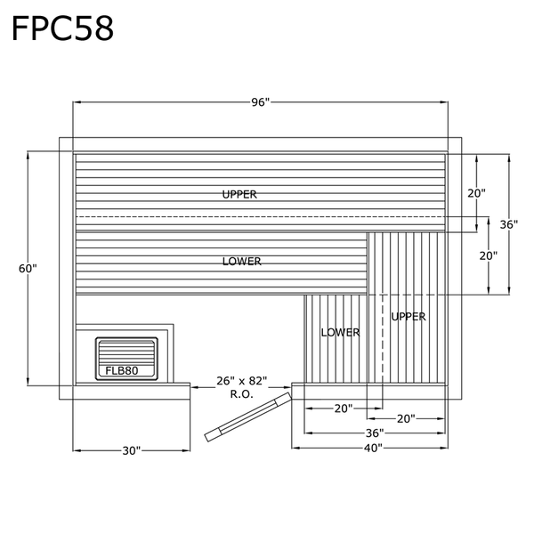 Finlandia Sauna 5' x 8' x 7' Pre-Cut Sauna Kit Standard Option / 7 Foot Tall / No Backrest,Standard Option / 7 Foot Tall / Backrest + $343.20,Standard Option / 7 Foot Tall / Backrest & Skirts + $1277.40,Standard Option / 8 Foot Tall + $368.94 / No Backrest,Standard Option / 8 Foot Tall + $368.94 / Backrest + $343.20,Standard Option / 8 Foot Tall + $368.94 / Backrest & Skirts + $1277.40 Finlandia Sauna FPC58.png