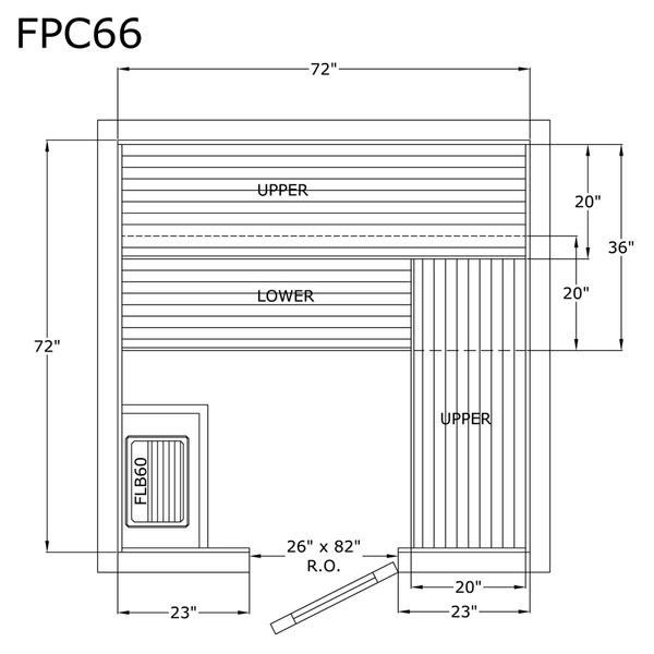 Finlandia Sauna 6' x 6' x 7' Pre-Cut Sauna Kit Standard Option / 7 Foot Tall / No Backrest,Standard Option / 7 Foot Tall / Backrest + $257.40,Standard Option / 7 Foot Tall / Backrest & Skirts + $1097.40,Standard Option / 8 Foot Tall - $340.56 / No Backrest,Standard Option / 8 Foot Tall - $340.56 / Backrest + $257.40,Standard Option / 8 Foot Tall - $340.56 / Backrest & Skirts + $1097.40 Finlandia Sauna FPC66.png