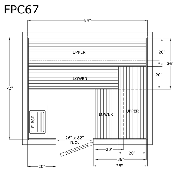 Finlandia Sauna 6' x 7' x 7' Pre-Cut Sauna Kit Standard Option / 7 Foot Tall / No Backrest,Standard Option / 7 Foot Tall / Backrest + $300.30,Standard Option / 7 Foot Tall / Backrest & Skirts + $1380.30,Standard Option / 8 Foot Tall + $368.94 / No Backrest,Standard Option / 8 Foot Tall + $368.94 / Backrest + $300.30,Standard Option / 8 Foot Tall + $368.94 / Backrest & Skirts + $1380.30 Finlandia Sauna FPC67.png