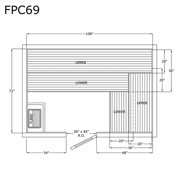 Finlandia Sauna 6' x 9' x 7' Pre-Cut Sauna Kit Standard Option / 7 Foot Tall / No Backrest,Standard Option / 7 Foot Tall / Backrest + $386.10,Standard Option / 7 Foot Tall / Backrest & Skirts +1706.10,Standard Option / 8 Foot Tall + $425.70 / No Backrest,Standard Option / 8 Foot Tall + $425.70 / Backrest + $386.10,Standard Option / 8 Foot Tall + $425.70 / Backrest & Skirts +1706.10 Finlandia Sauna FPC69.png