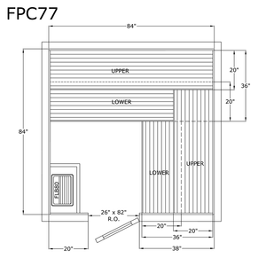 Finlandia Sauna 7' x 7' x 7' Pre-Cut Sauna Kit Standard Option / 7 Foot Tall / No Backrest,Standard Option / 7 Foot Tall / Backrest + $300.30,Standard Option / 7 Foot Tall / Backrest & Skirts + $1380.30,Standard Option / 8 Foot Tall + $397.32 / No Backrest,Standard Option / 8 Foot Tall + $397.32 / Backrest + $300.30,Standard Option / 8 Foot Tall + $397.32 / Backrest & Skirts + $1380.30 Finlandia Sauna FPC77.png