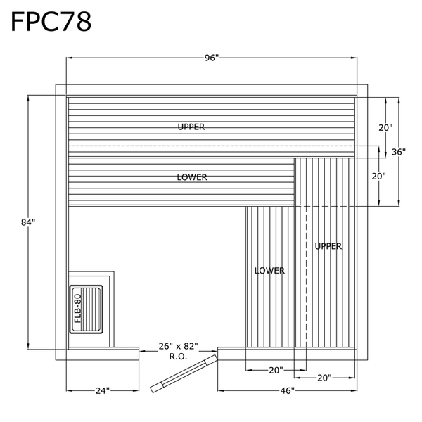 Finlandia Sauna 7' x 8' x 7' Pre-Cut Sauna Kit Standard Option / 7 Foot Tall / No Backrest,Standard Option / 7 Foot Tall / Backrest + $343.20,Standard Option / 7 Foot Tall / Backrest & Skirts + $1543.20,Standard Option / 8 Foot Tall + $425.70 / No Backrest,Standard Option / 8 Foot Tall + $425.70 / Backrest + $343.20,Standard Option / 8 Foot Tall + $425.70 / Backrest & Skirts + $1543.20 Finlandia Sauna FPC78.png