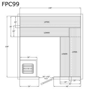 Finlandia Sauna 9' x 9' x 7' Pre-Cut Sauna Kit Standard Option / 7 Foot Tall / No Backrest,Standard Option / 7 Foot Tall / Backrest + $386.10,Standard Option / 7 Foot Tall / Backrest & Skirts + $2194.80,Standard Option / 8 Foot Tall + $510.84 / No Backrest,Standard Option / 8 Foot Tall + $510.84 / Backrest + $386.10,Standard Option / 8 Foot Tall + $510.84 / Backrest & Skirts + $2194.80 Finlandia Sauna FPC99.png