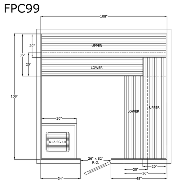 Finlandia Sauna 9' x 9' x 7' Pre-Cut Sauna Kit Standard Option / 7 Foot Tall / No Backrest,Standard Option / 7 Foot Tall / Backrest + $386.10,Standard Option / 7 Foot Tall / Backrest & Skirts + $2194.80,Standard Option / 8 Foot Tall + $510.84 / No Backrest,Standard Option / 8 Foot Tall + $510.84 / Backrest + $386.10,Standard Option / 8 Foot Tall + $510.84 / Backrest & Skirts + $2194.80 Finlandia Sauna FPC99.png