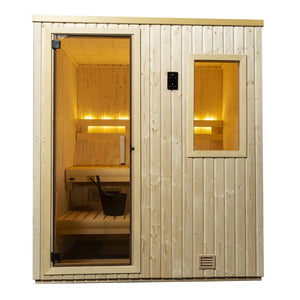 Finnleo NorthStar Indoor Sauna NSI-44 (48x48x80), Piccolo Mini 1.7 kW, floor included,NSI-44 (48x48x80), Piccolo Mini 2.2 kW, floor included,NSI-46 (48x72x84), Designer SL2 4.5 kW, 1 window,NSI-56 (60x72x84), Designer SL2 6.0 kW, 1 window,NSI-57 (60x84x84), Designer SL2 6.0 kW, 2 windo Finnleo FinnleoNorthStar56IndoorSauna03.webp