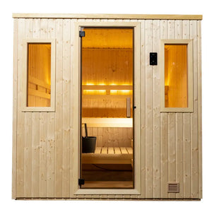 Finnleo NorthStar Indoor Sauna NSI-44 (48x48x80), Piccolo Mini 1.7 kW, floor included,NSI-44 (48x48x80), Piccolo Mini 2.2 kW, floor included,NSI-46 (48x72x84), Designer SL2 4.5 kW, 1 window,NSI-56 (60x72x84), Designer SL2 6.0 kW, 1 window,NSI-57 (60x84x84), Designer SL2 6.0 kW, 2 windo Finnleo FinnleoNorthStar57IndoorSauna01.webp